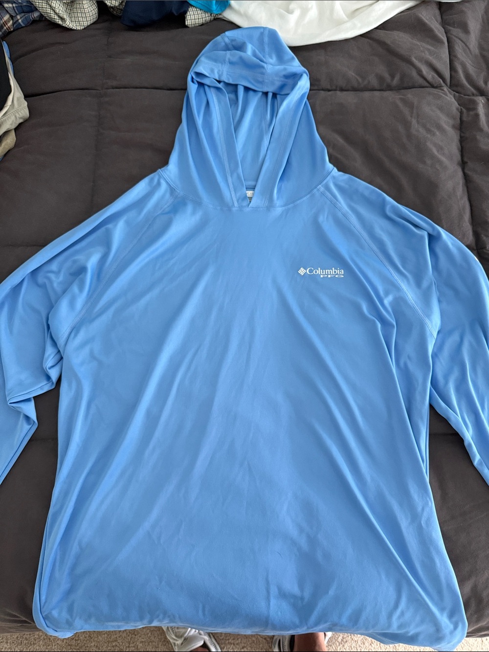 Columbia Light Blue Hooded Performance Pullover